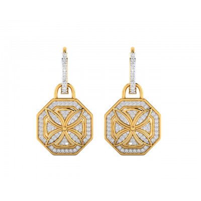 Vania Diamond Dangle Earrings in gold with removable hoops